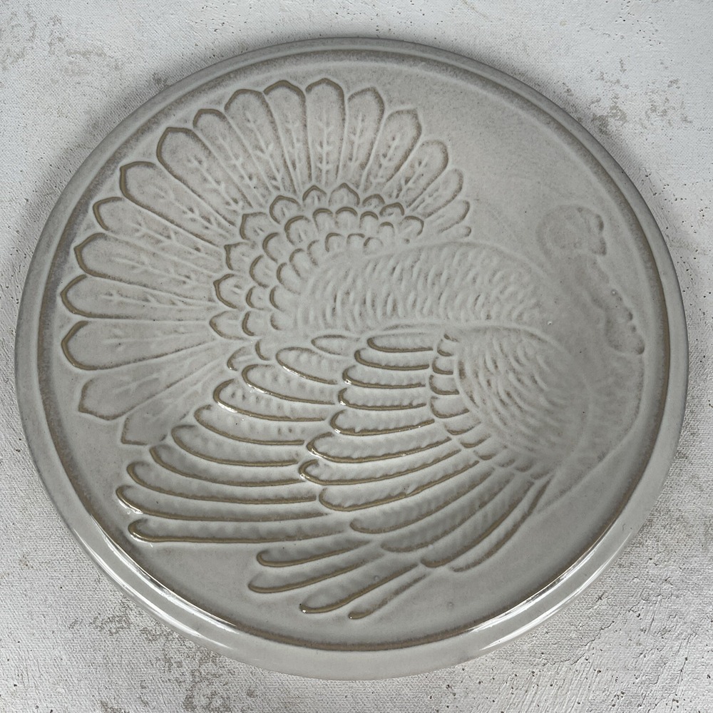 Noble Excellence Turkey Salad Plate Thanksgiving Dish White 9.5"